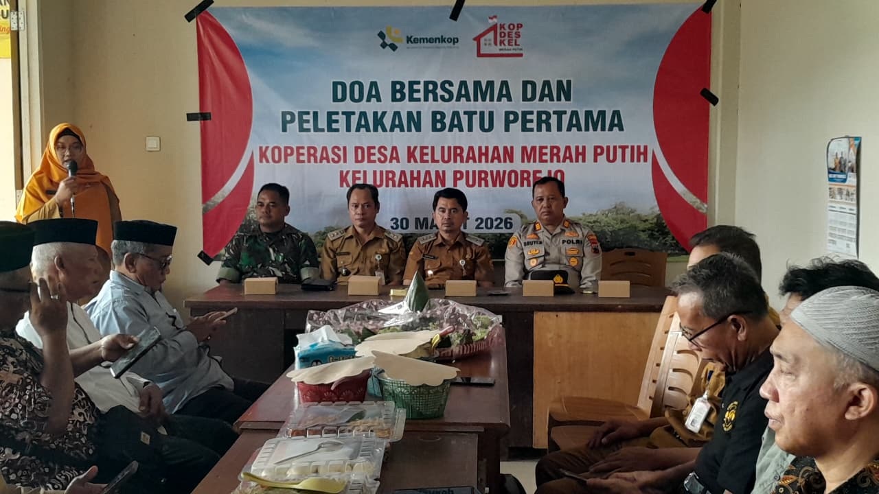 Doa Bersama dan Peletakan Batu Pertama Koperasi Merah Putih Purworejo Berjalan Lancar